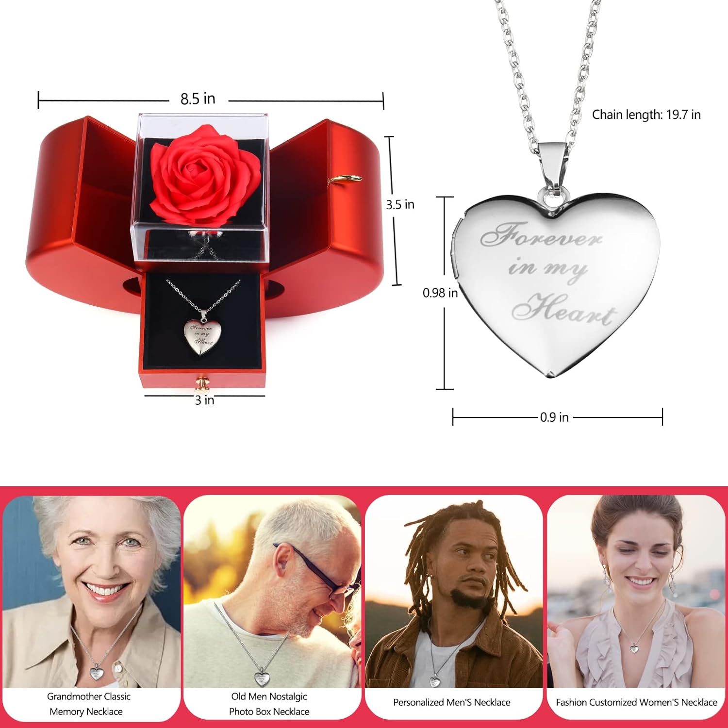 Preserved Rose in A Box Forever Red Roses Heart Box  - New York - Albany ID1595114 3