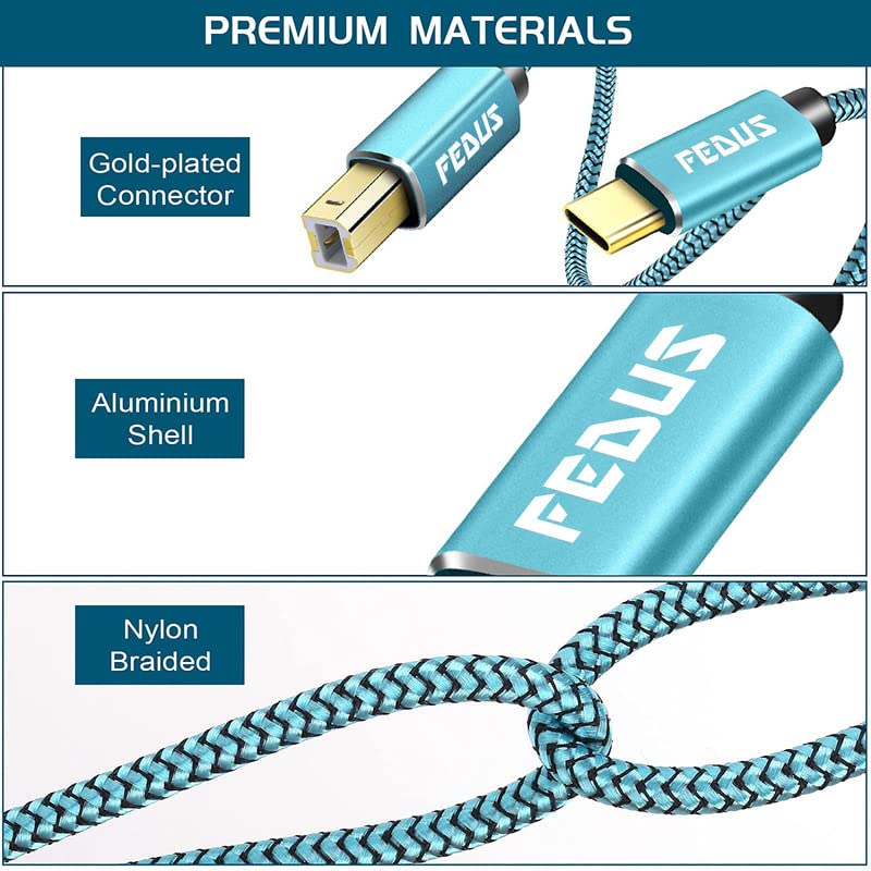 FEDUS USB TypeC To Printer Cable Gold Plated Nylon Braided - Delhi - Delhi ID1532016 3
