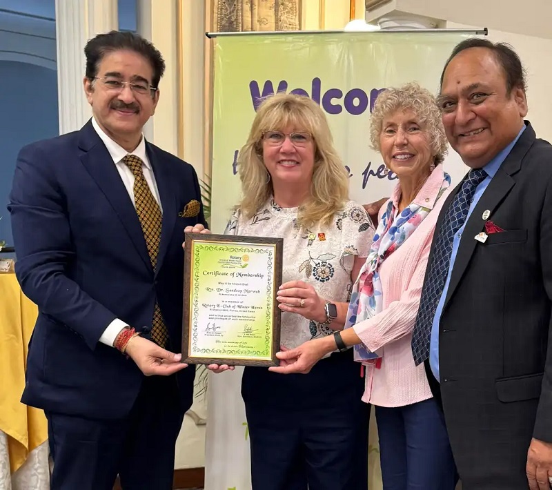 Dr Sandeep Marwah Inducted as a Member of Rotary EClub of  - Delhi - Delhi ID1597028