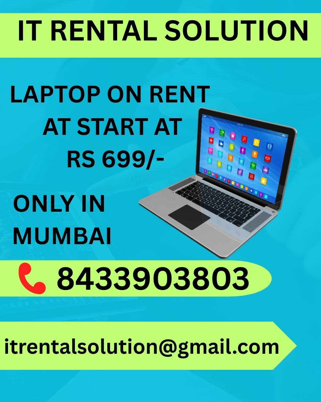 Laptop on rent at Rs 699 Vashi Belapur Navimumbai - Maharashtra - Mumbai ID1614152