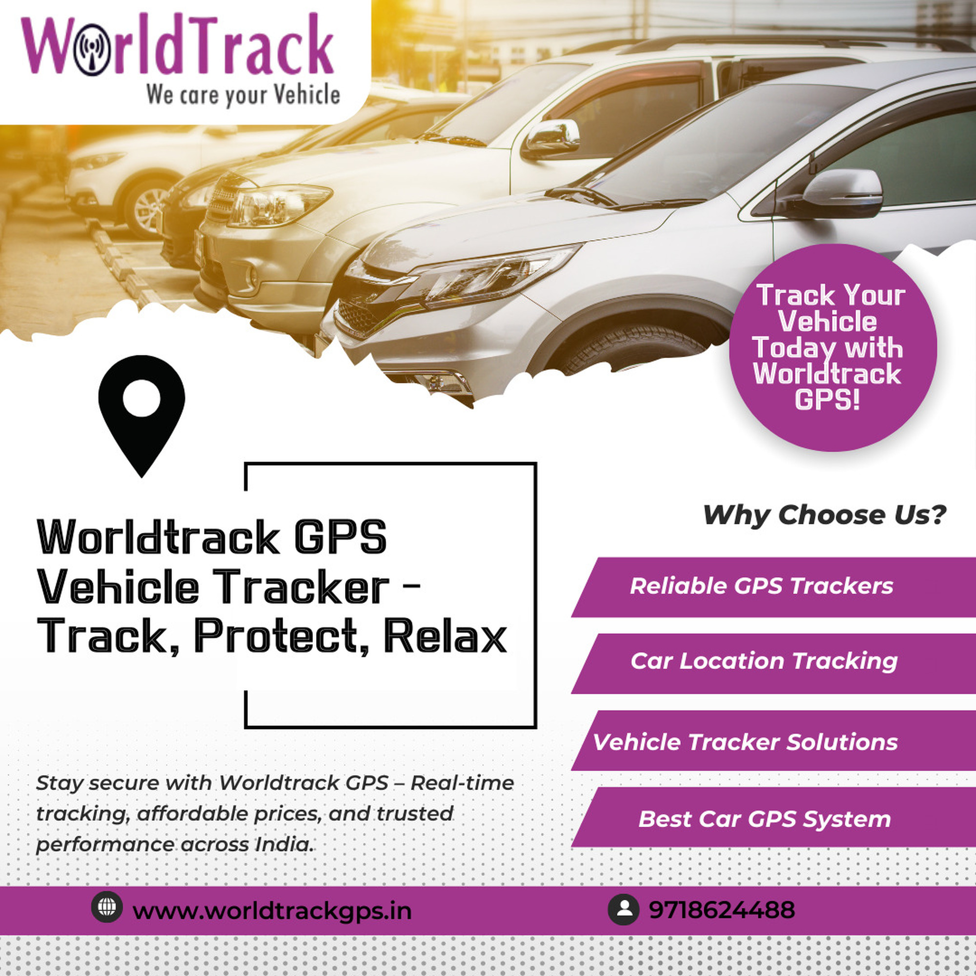 Reliable Vehicle Tracker  Worldtrack GPS - Uttar Pradesh - Noida ID1614076