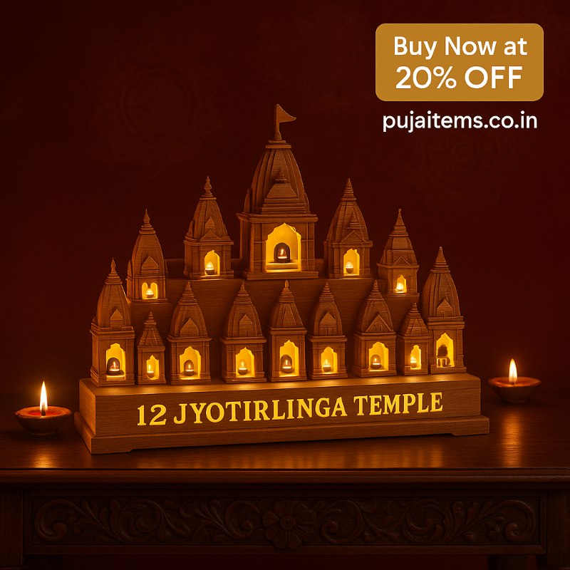 Buy 12 Jyotirlinga Temple 3D LED Wooden Model - Delhi - Delhi ID1607002