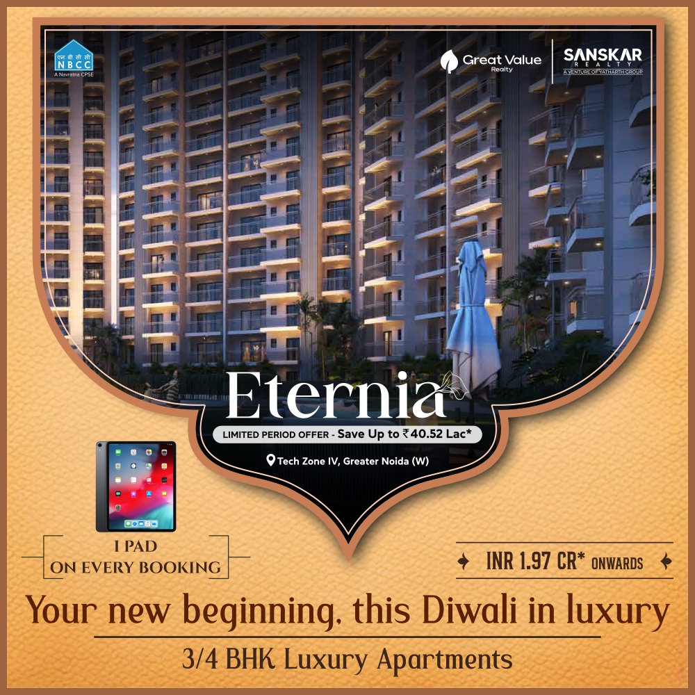 Eternia Residences 3 BHK Apartments in Techzone 4 Greater No - Uttar Pradesh - Noida ID1616494 1