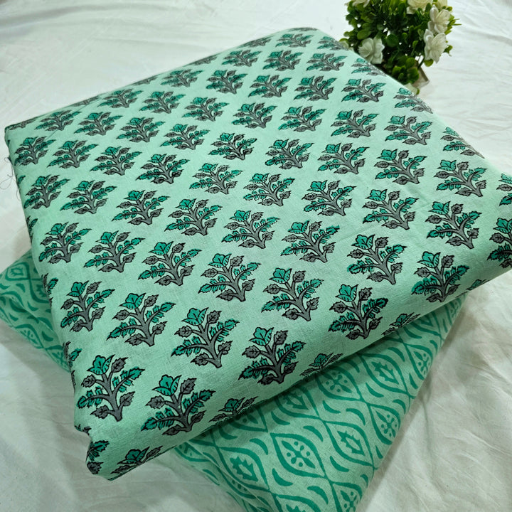 Buy Premium Hand Block Printed Cotton Suit Top And Bottom Se - Rajasthan - Jaipur ID1557428