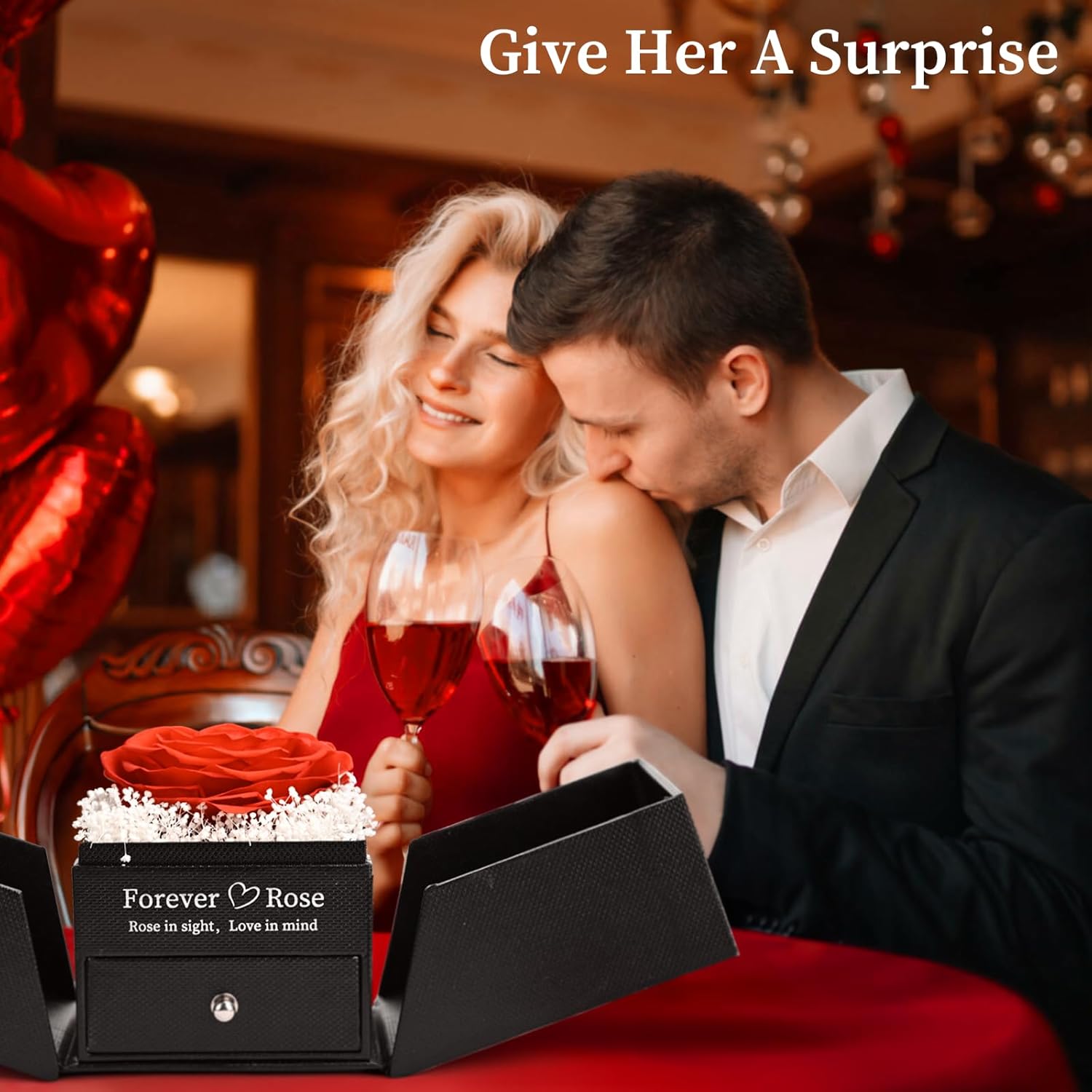 LIFELUM Valentines Day Gifts for Women Heart Preserved Rose - New York - Albany ID1594981 3