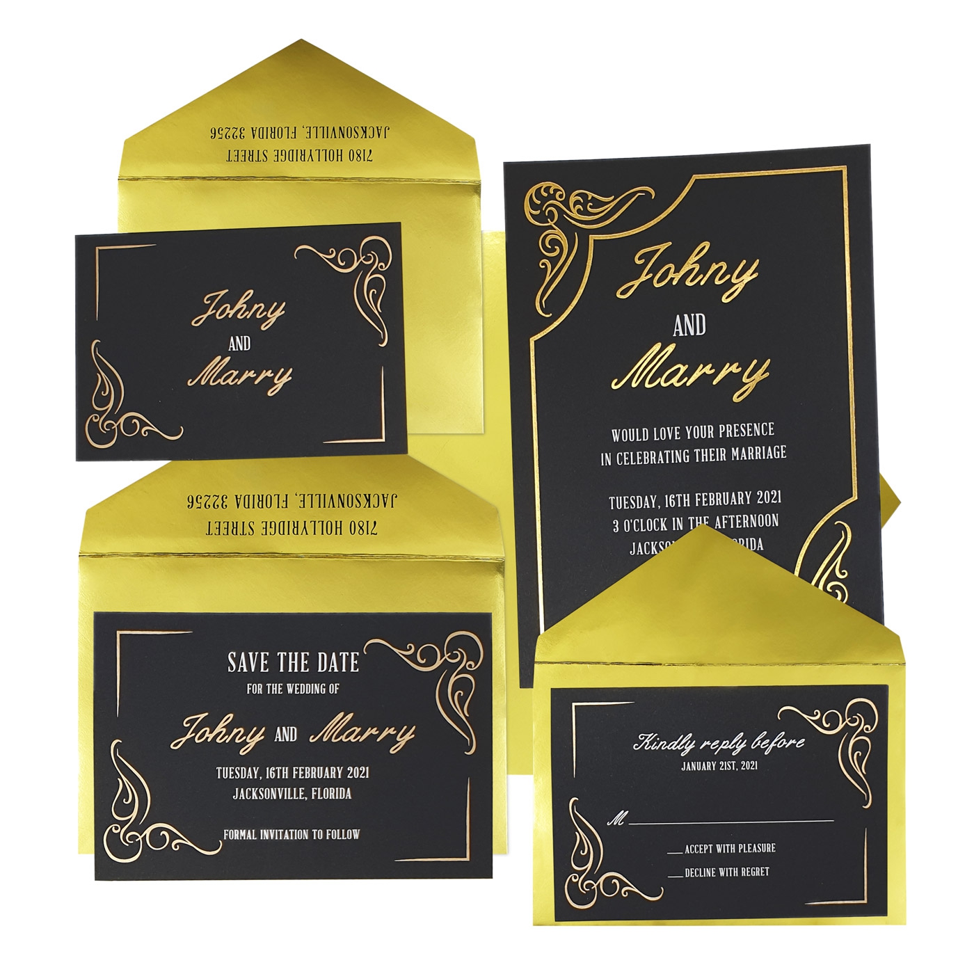Elegant Wedding Invitation Suites for Every Style  Custom D - North Carolina - Charlotte ID1591904 3