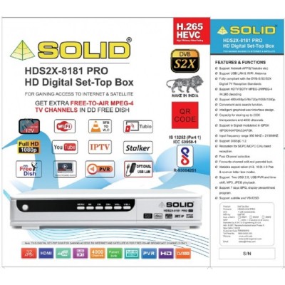 SOLID HDS2X8181PRO H265 T2MI HEVC DVBS2X FullHD FTA Set - Delhi - Delhi ID1522298