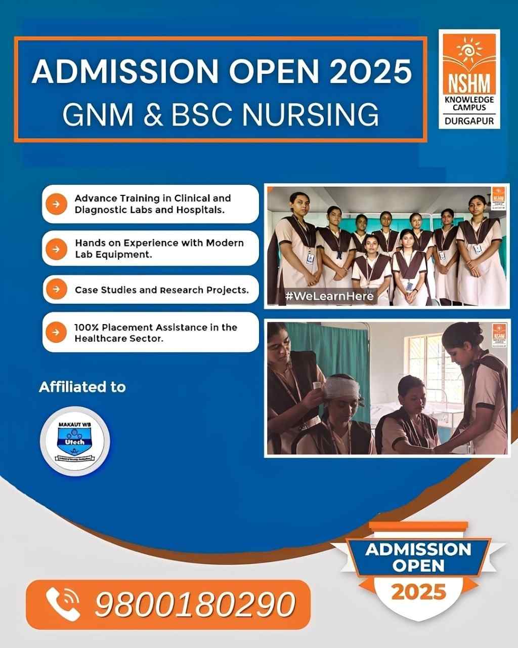 NSHM Nursing Admission Open 2025 Call 9800180290 - West Bengal - Durgapur ID1612837