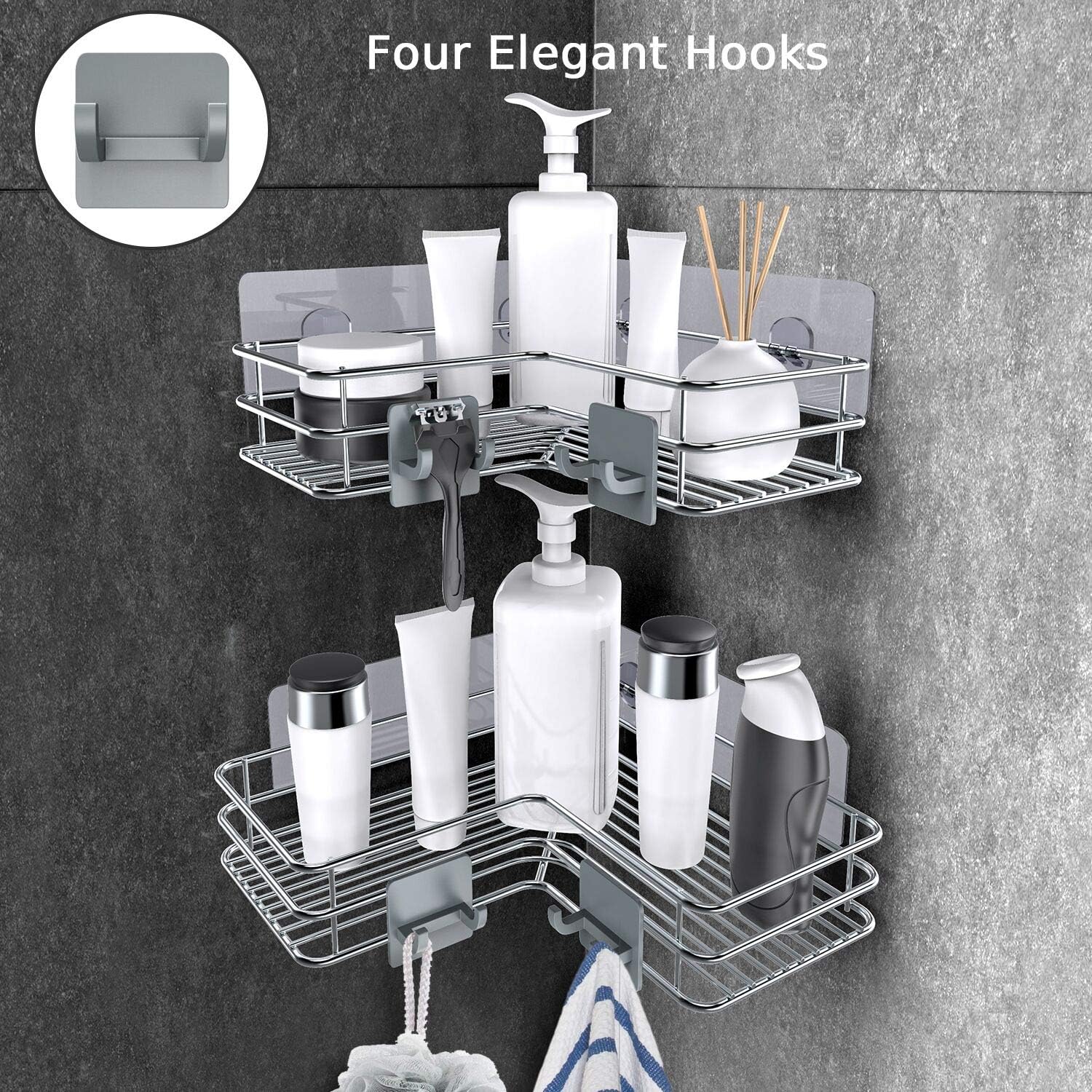 Nieifi Corner Shower Shelves Stainless Steel - New York - New York ID1595118 2