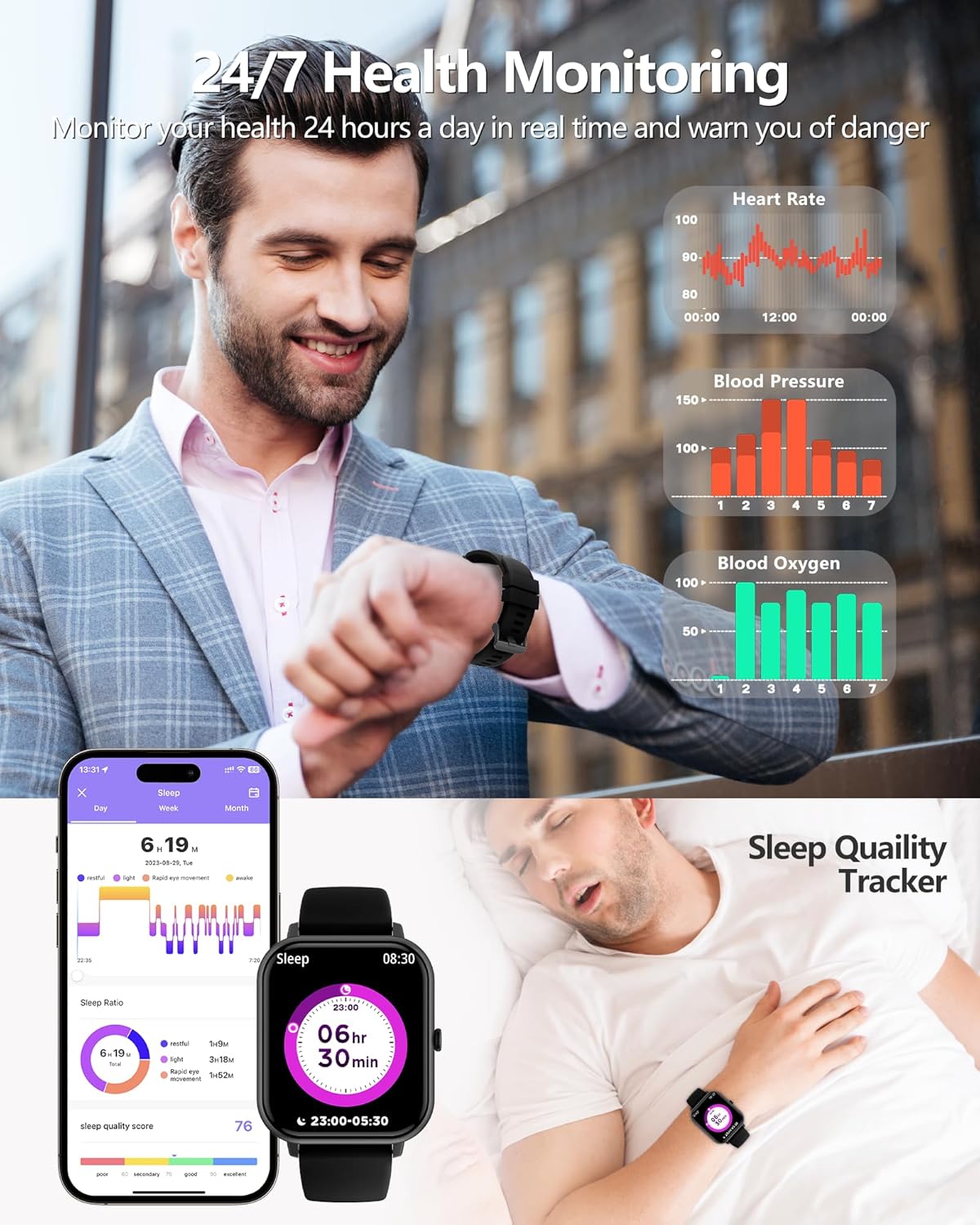Smart Watch for Men Women 183 HD Fitness Tracker with Ans - New York - Albany ID1588216 3