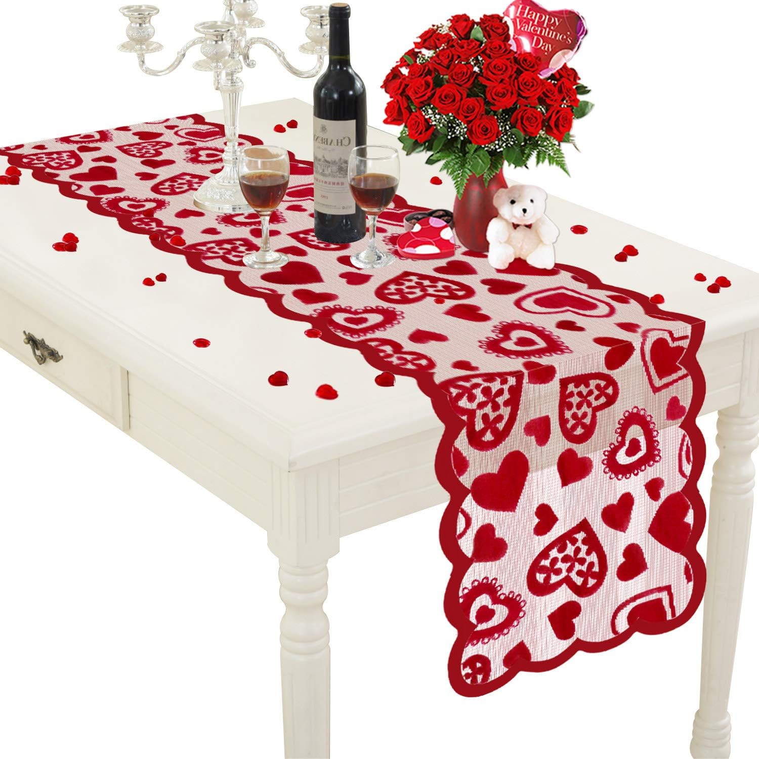 Mosoan Valentines Day Decor Table Runner  13 x 72 Inch  - New York - Albany ID1595126