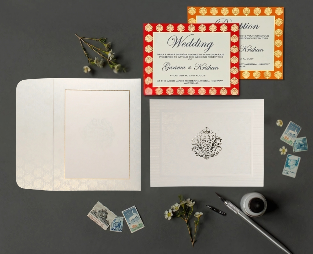 Modern  Fancy Indian Wedding Invitations  Order Now - Massachusetts - Boston ID1601055
