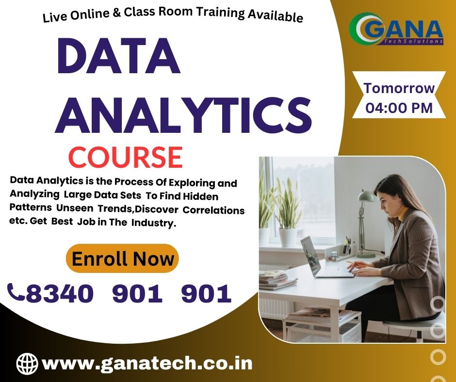 Data Analytics training in Hyderabad  8340901901 Ganatech - Andhra Pradesh - Hyderabad ID1546193
