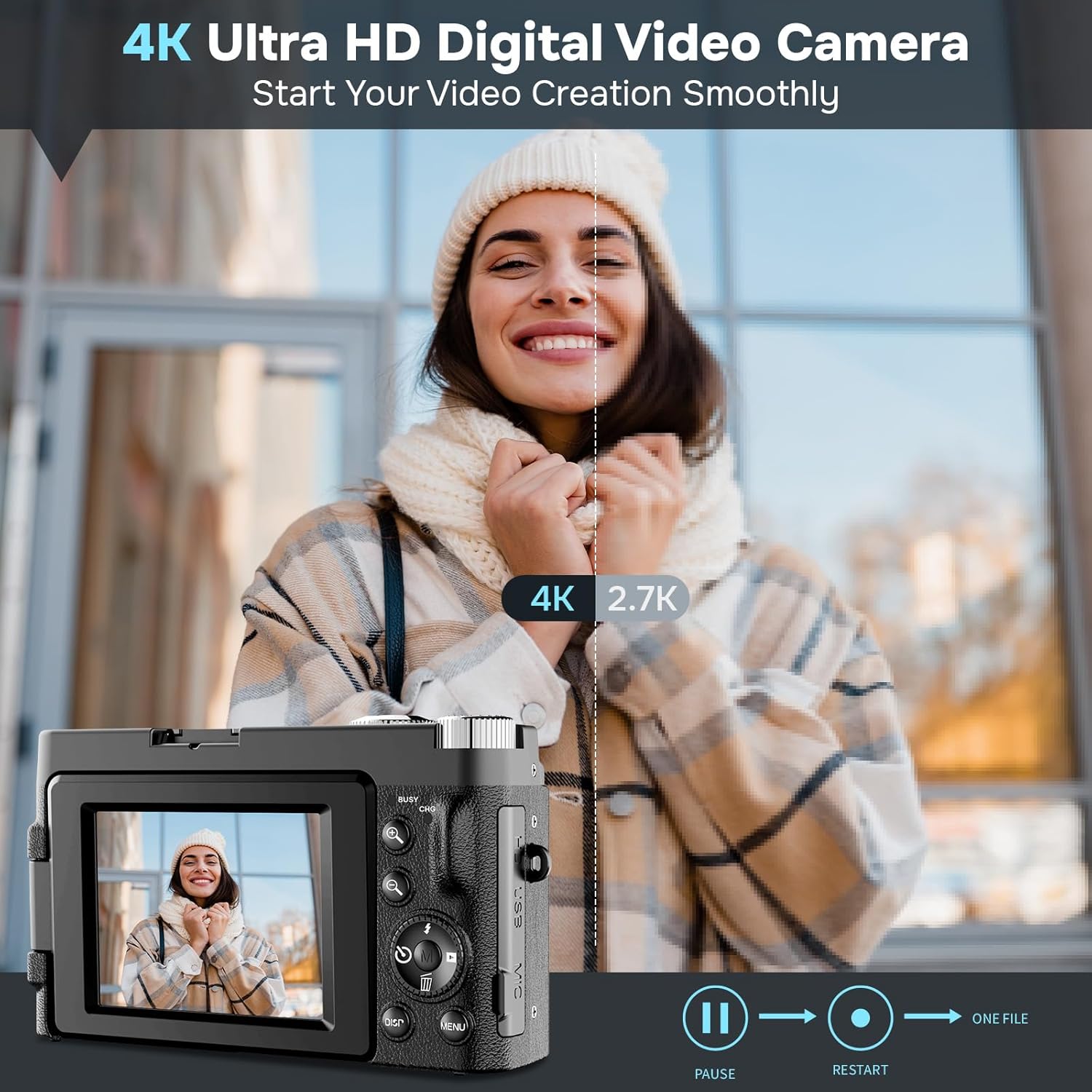 4K Digital Camera for Photography Autofocus Upgraded 48MP V - New York - Albany ID1587007 2