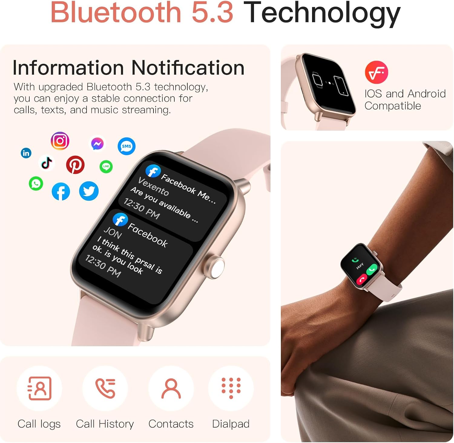 Smart Watch for Men Women AnswerMake Calls 18 Touch Scr - New York - Albany ID1586769 4
