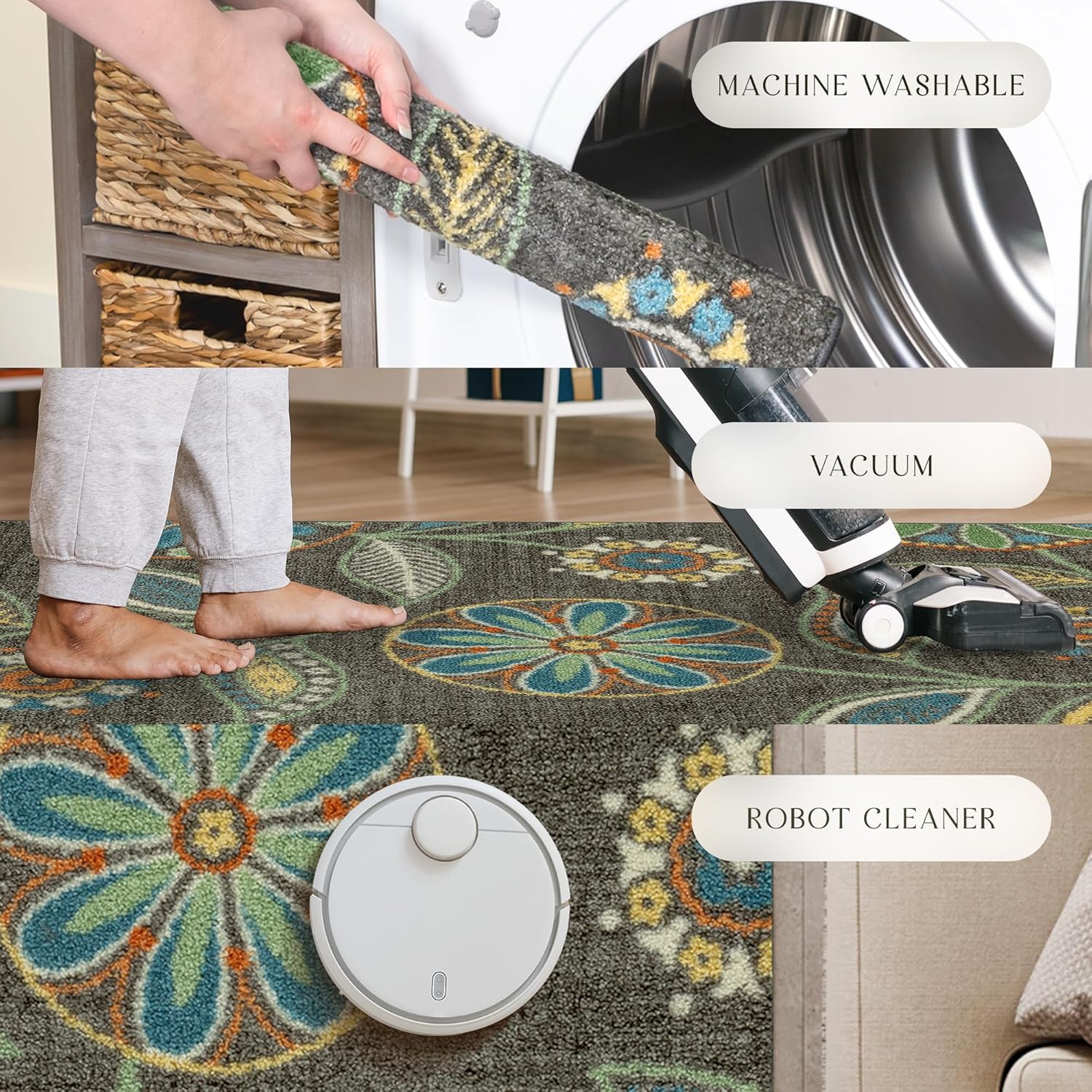 Maples Rugs Reggie Floral Kitchen Rugs Non Skid Accent Area  - New York - New York ID1607086 3