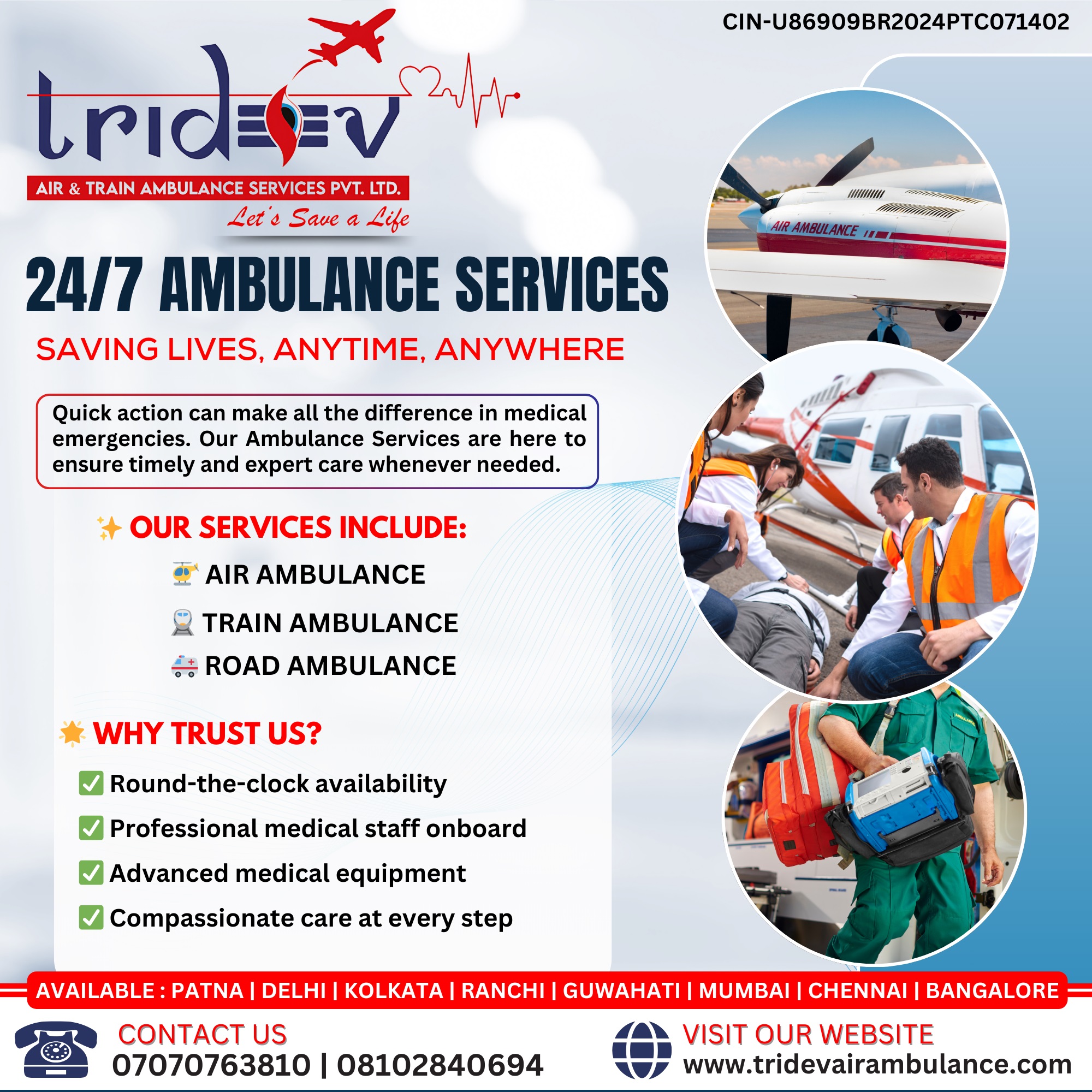 Medical Approach Are So High  Tridev Air Ambulance Services - Delhi - Delhi ID1590627