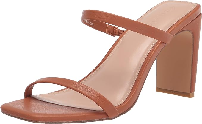 The Drop Womens Avery Square Toe Two Strap High Heeled Sand - California - Los Angeles ID1548528