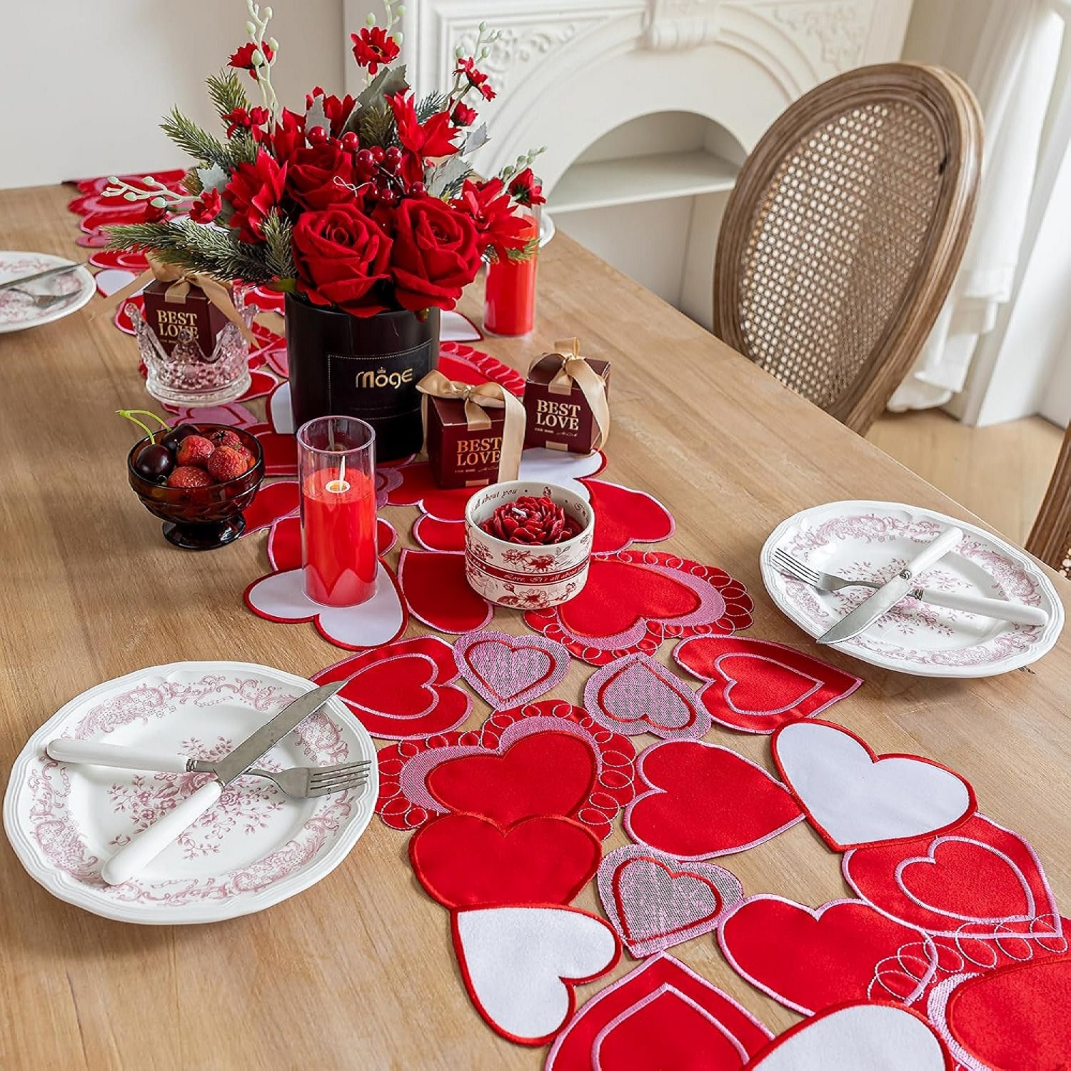 Joy fol Day Valentines Day Table Runner Embroidered Sweet R - New York - Albany ID1595430