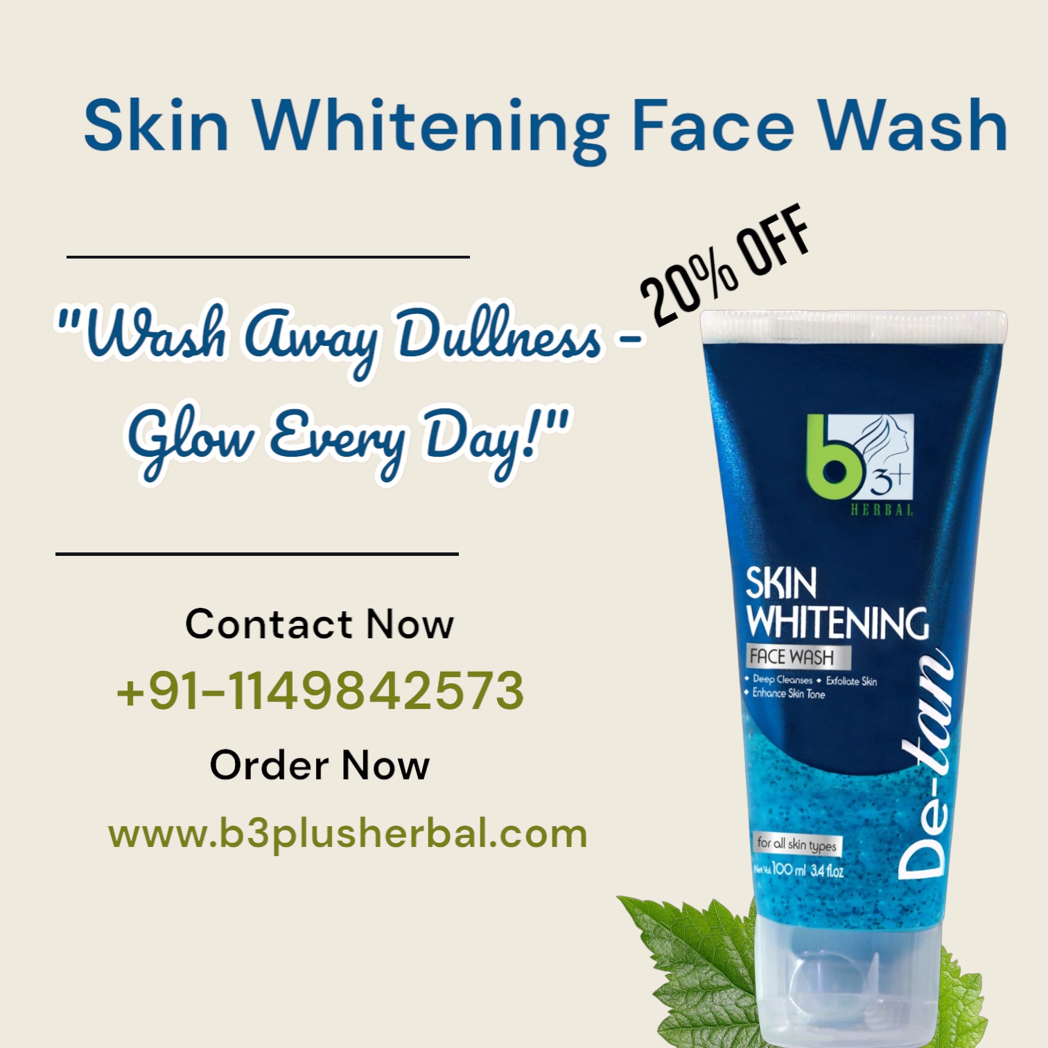 Skin Whitening Face Wash  b3plusherbal  - Delhi - Delhi ID1604246
