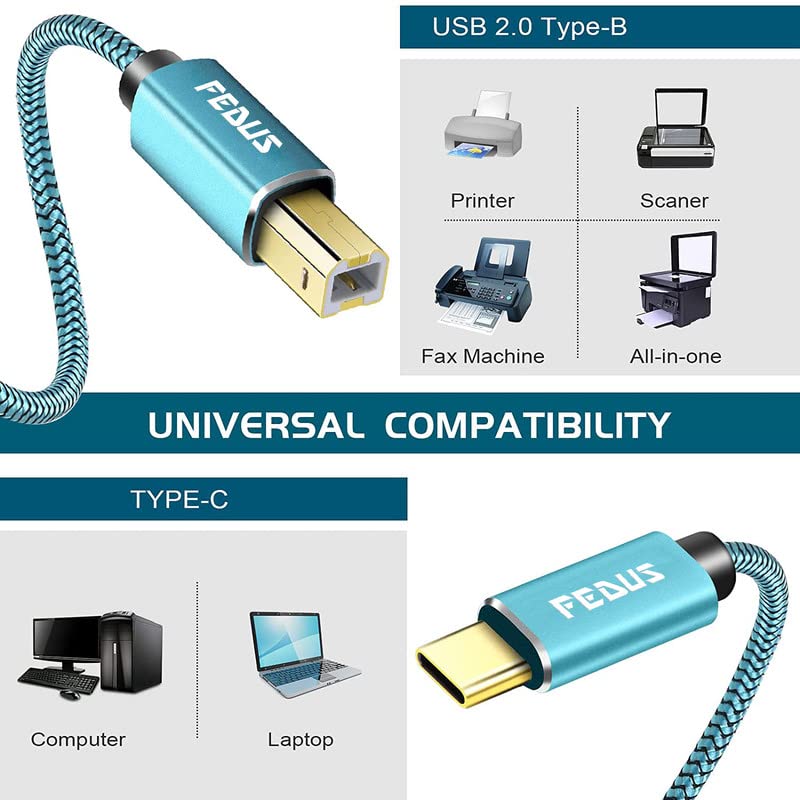 FEDUS USB TypeC To Printer Cable Gold Plated Nylon Braided - Delhi - Delhi ID1532016 2