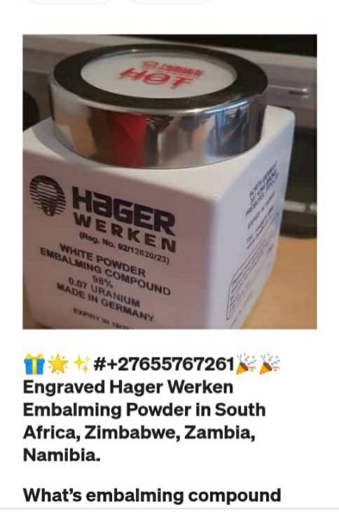 Call Now For 27655767261 Hager Werken Embalming Compound Pi - New York - New York ID1559600