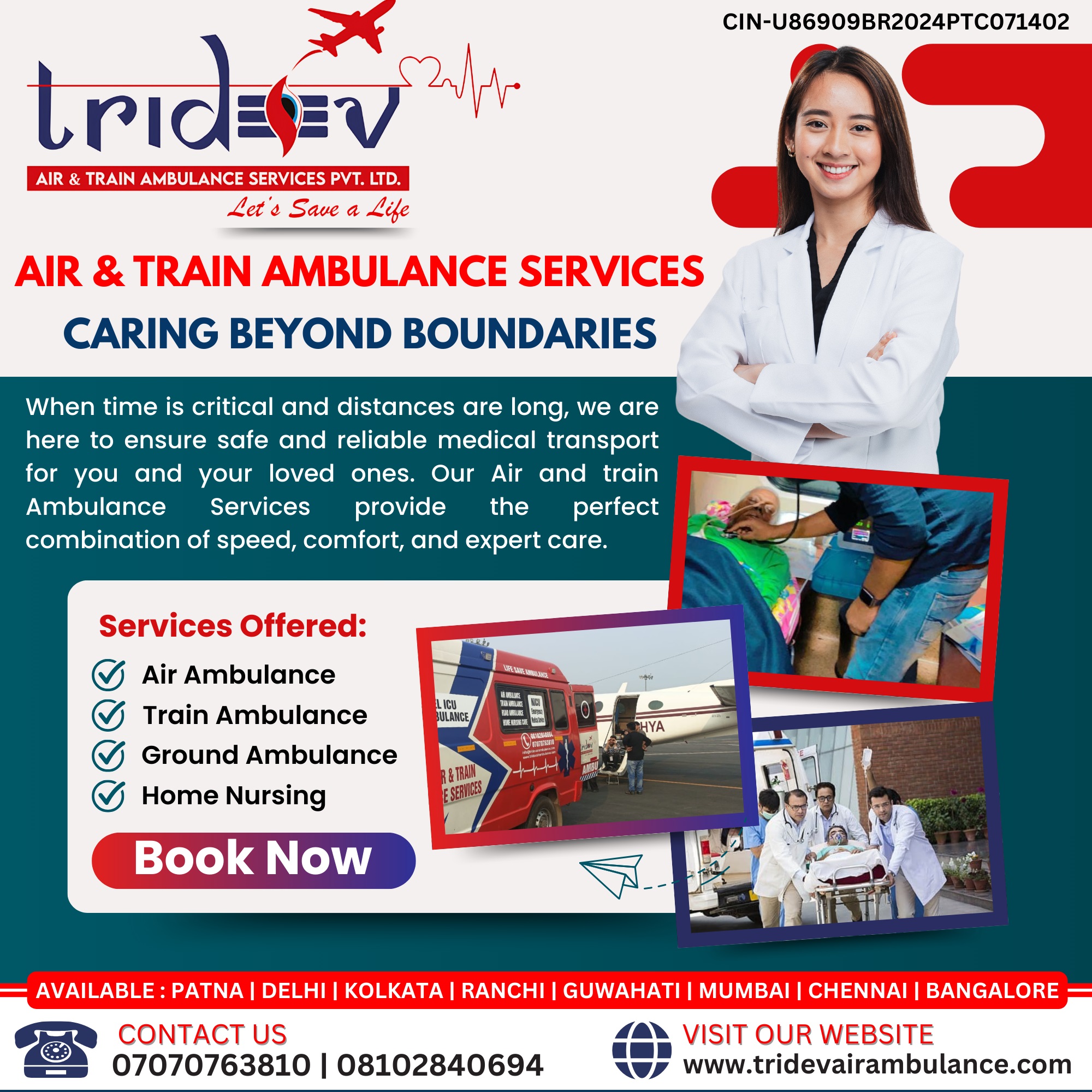 Tridev Air Ambulance Services in Guwahati  Provides Entire  - Assam - Guwahati ID1590602