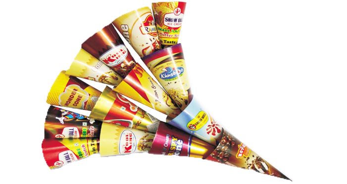 Ice Cream Cone Sleeve Label - West Bengal - Kolkata ID1590410