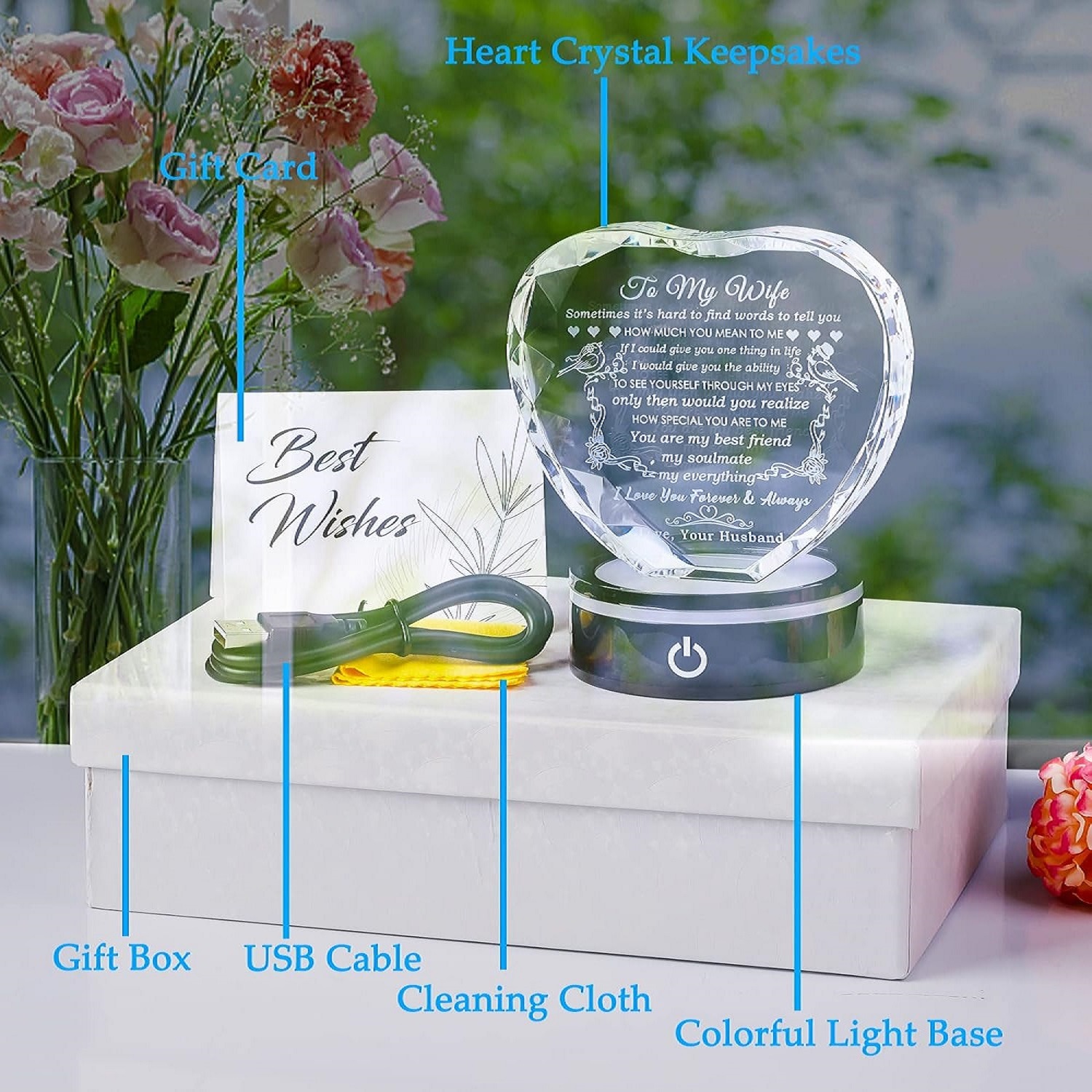 YWHL Gifts for Wife with Colorful LED Base I Love You Gifts - New York - Albany ID1595212 2
