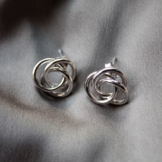 Sterling Silver Knot Earrings Abstract Earrings  V Shape Ov - New York - New York ID1541687