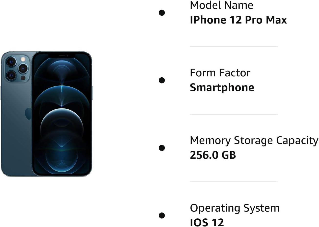 Apple iPhone 12 Pro Max 256GB Pacific Blue  Unlocked  - New York - Albany ID1554493 2
