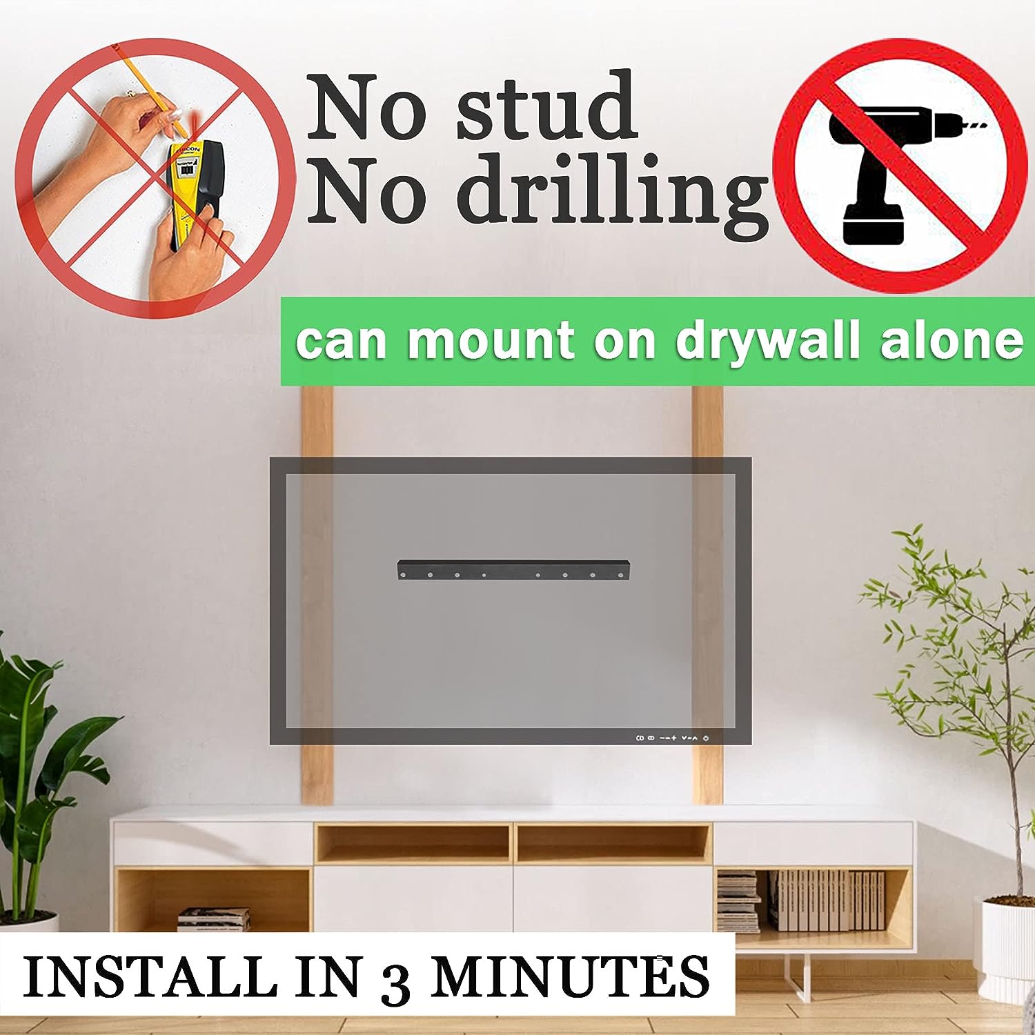 No Stud TV Wall Mount Drywall Studless TV Hanger No Damage - Alaska - Anchorage ID1550763 2