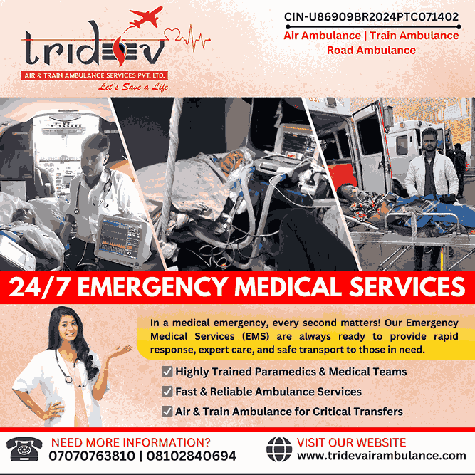 Avail Of the Tridev Air Ambulance Services in Ranchi for Sev - Jharkhand - Ranchi ID1595246
