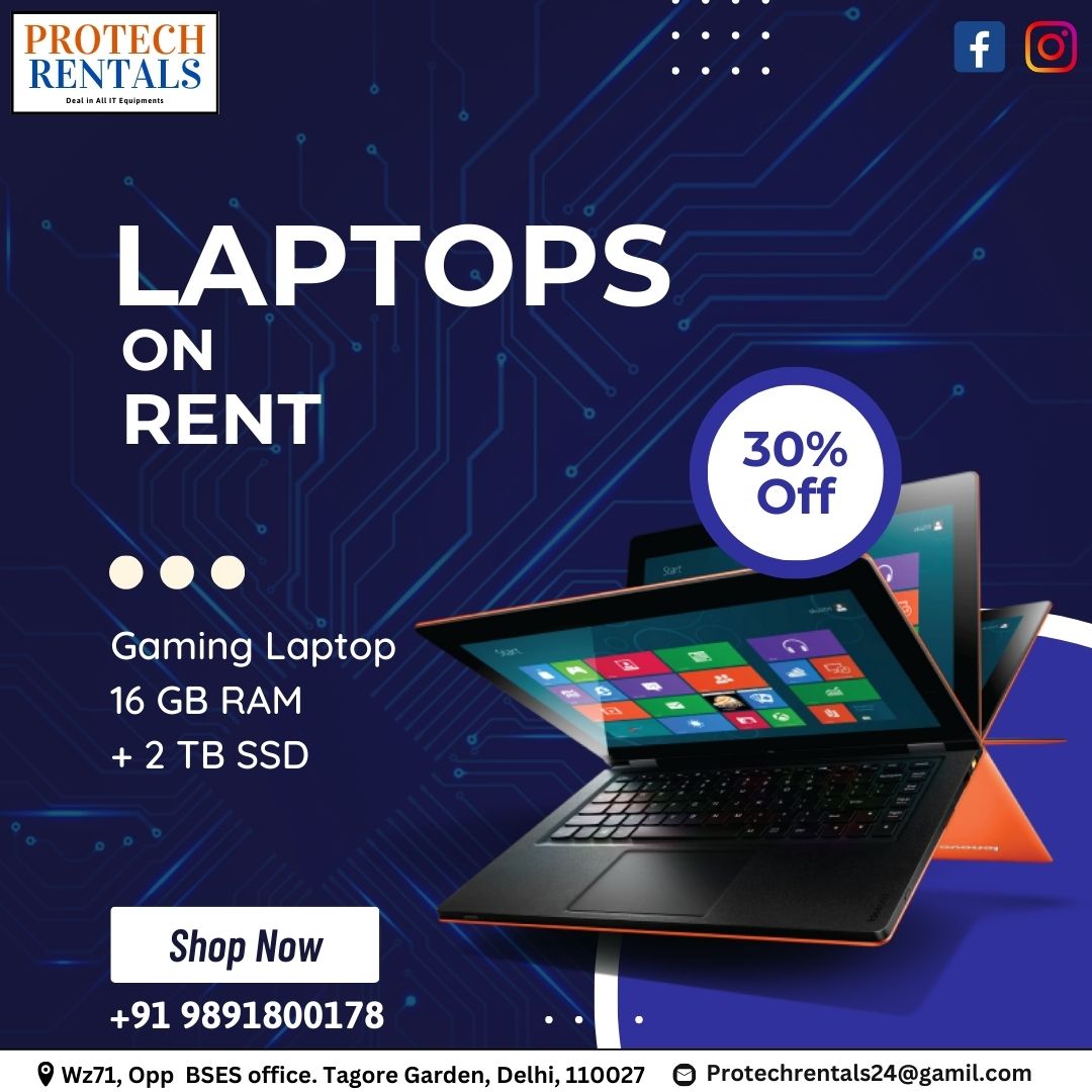 Laptops on rent - Delhi - Delhi ID1554905
