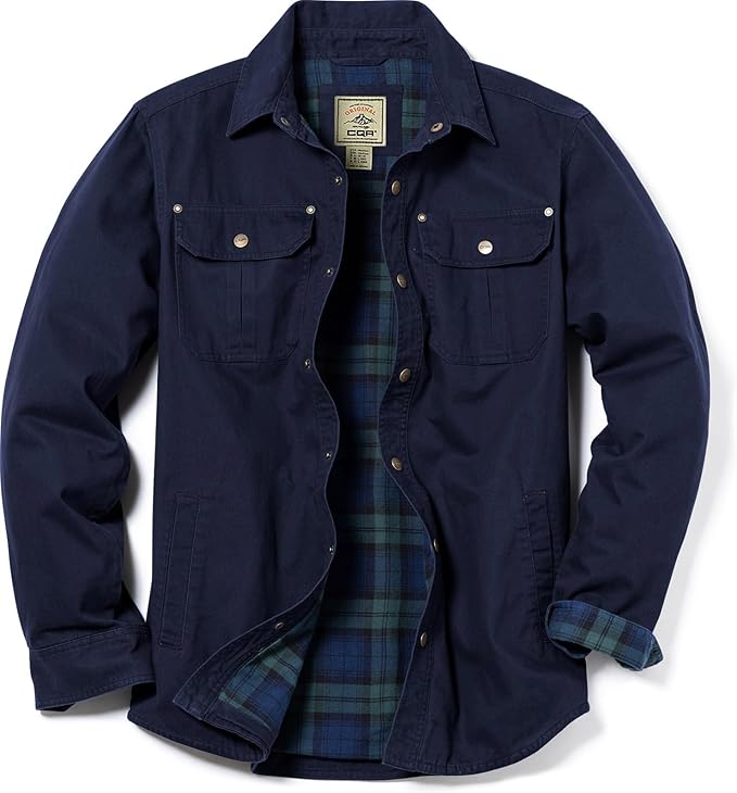 CQR Mens Twill All Cotton Flannel Lined Shirt Jacket - New York - Albany ID1590548