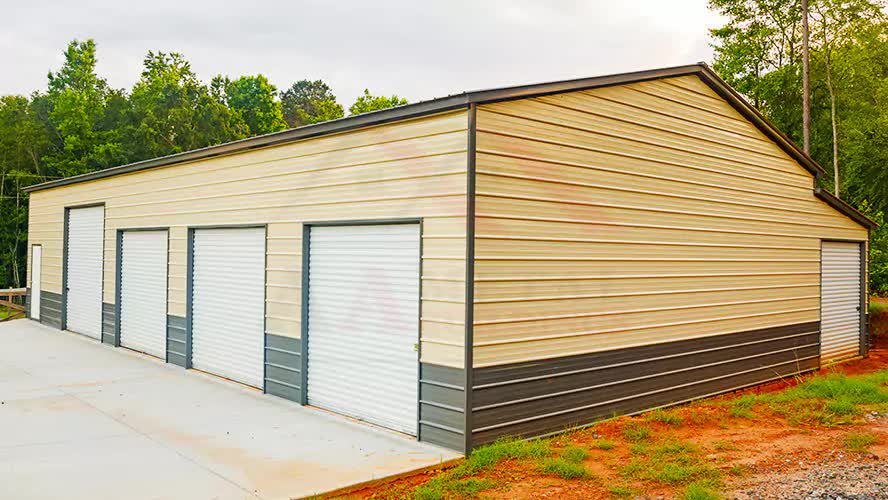 30x60x12 Vertical Garage with LeanTo  HeavyDuty Steel B - North Carolina - Greensboro ID1602665