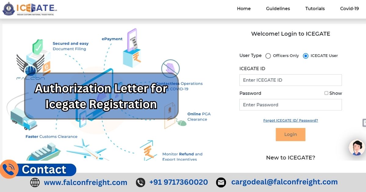 Authorization Letter for Icegate Registration  Falconfrei - Delhi - Delhi ID1523045