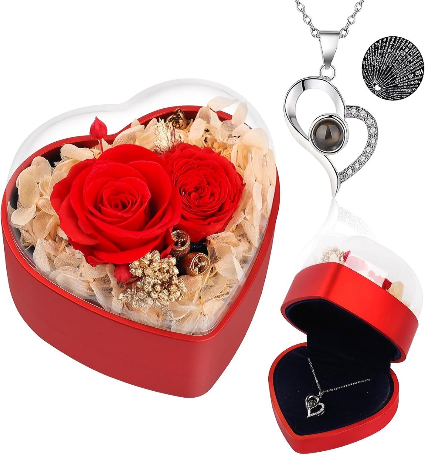Eternal Roses Flower Gifts Preserved Rose with Heart Necklac - New York - Albany ID1595207