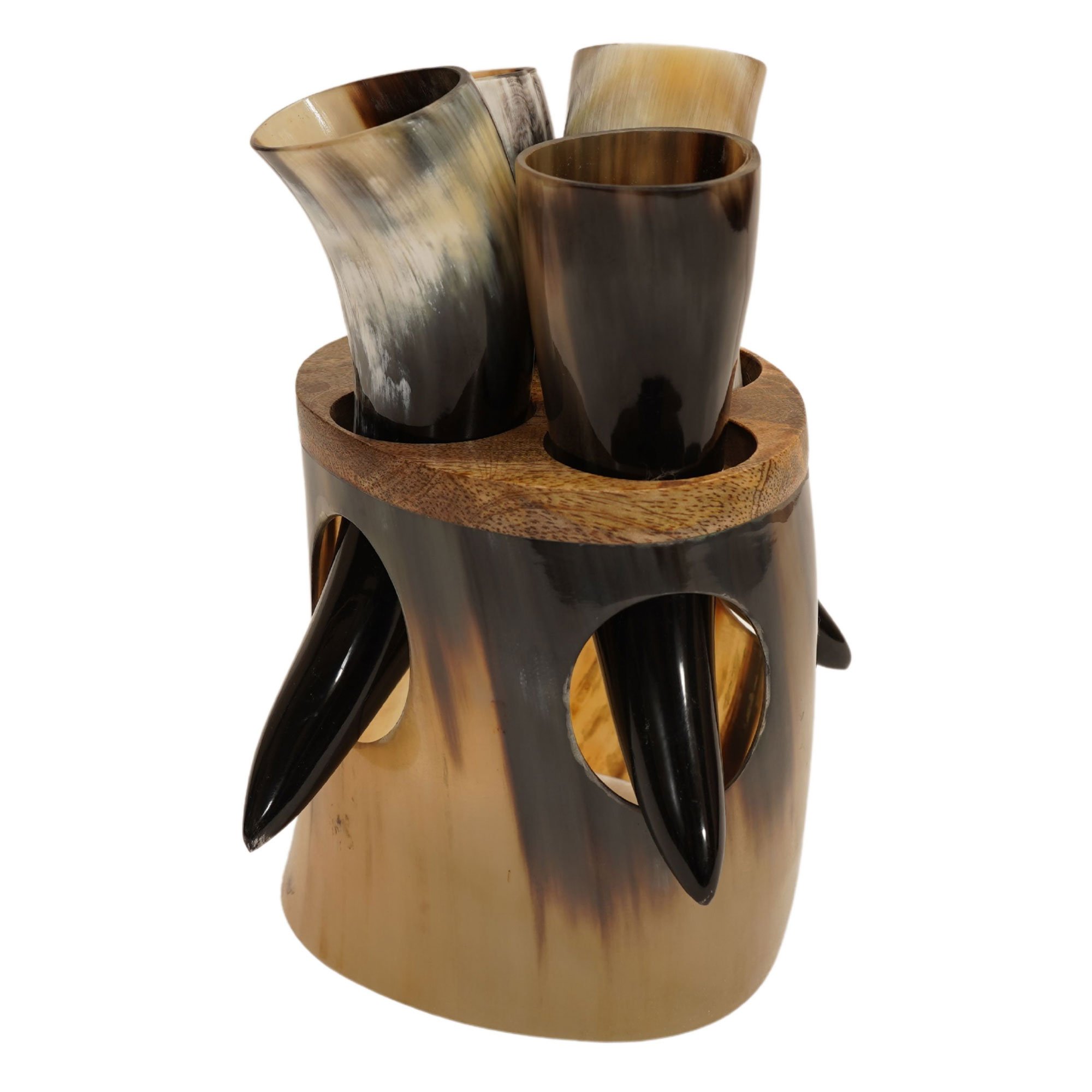 The Ultimate Shot Set of 4 with Stand Viking Drinking Horn  - California - Anaheim ID1545866