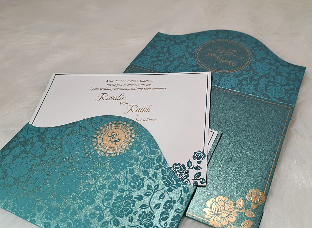 Screen Printed Wedding Invitations  Custom  Elegant Design - North Carolina - Charlotte ID1591043
