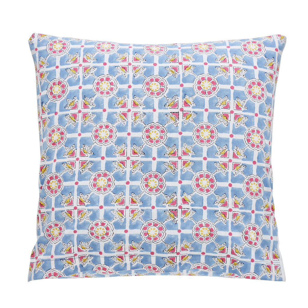 Buy Indian Way Blue Hand Block Printed Cotton Cushion Cover  - Rajasthan - Jaipur ID1532326