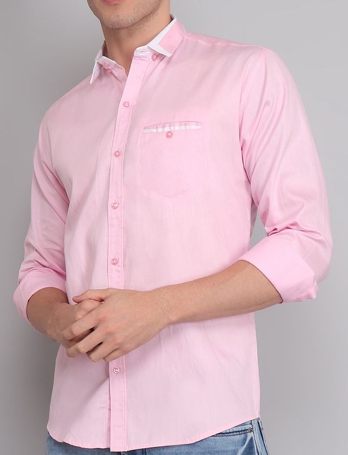 Buy Premium Pink Solid Shirt Online  - Madhya Pradesh - Jabalpur ID1555253