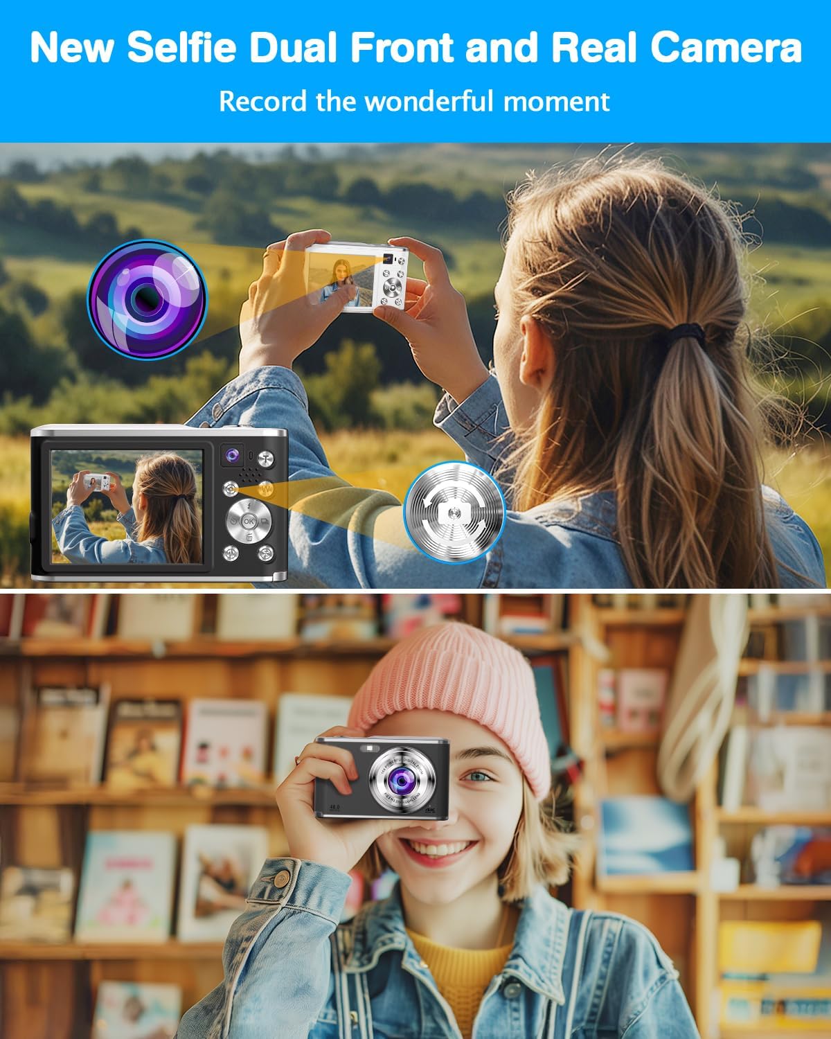 Digital Camera 4K 48MP Autofocus Vlogging Camera with Rear a - New York - Albany ID1585741 4