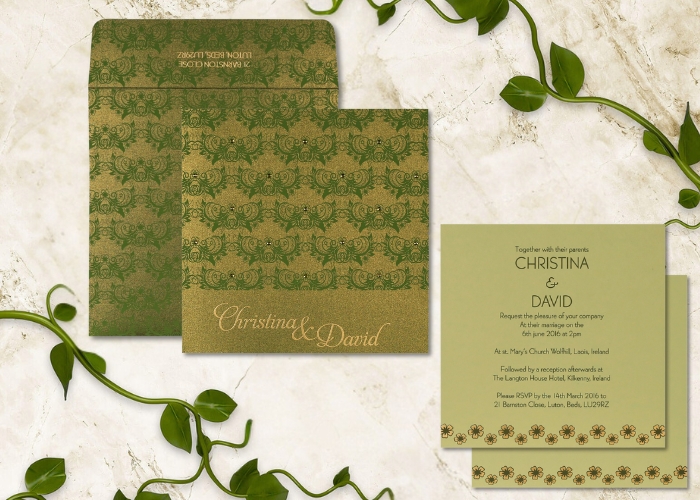 All in One Wedding Invitations  Convenient and Elegant Desi - Texas - Houston ID1607334