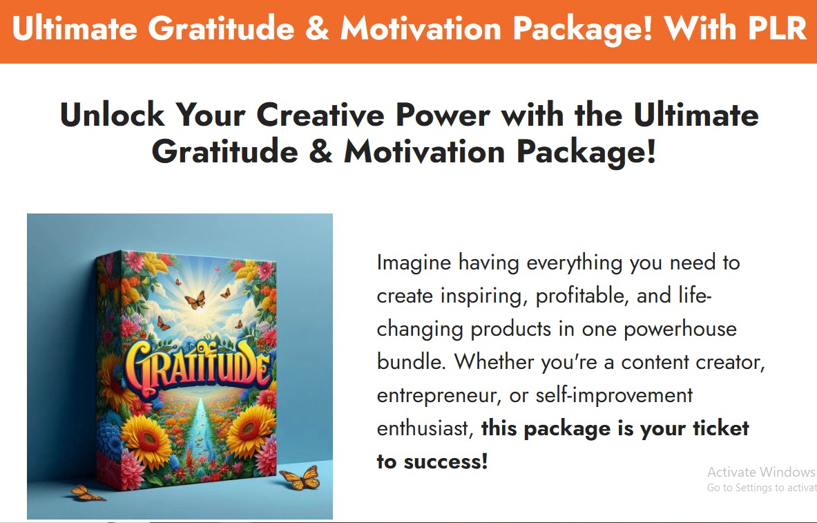 PLR  Ultimate Gratitude  Motivation Package Review - New York - Albany ID1596984