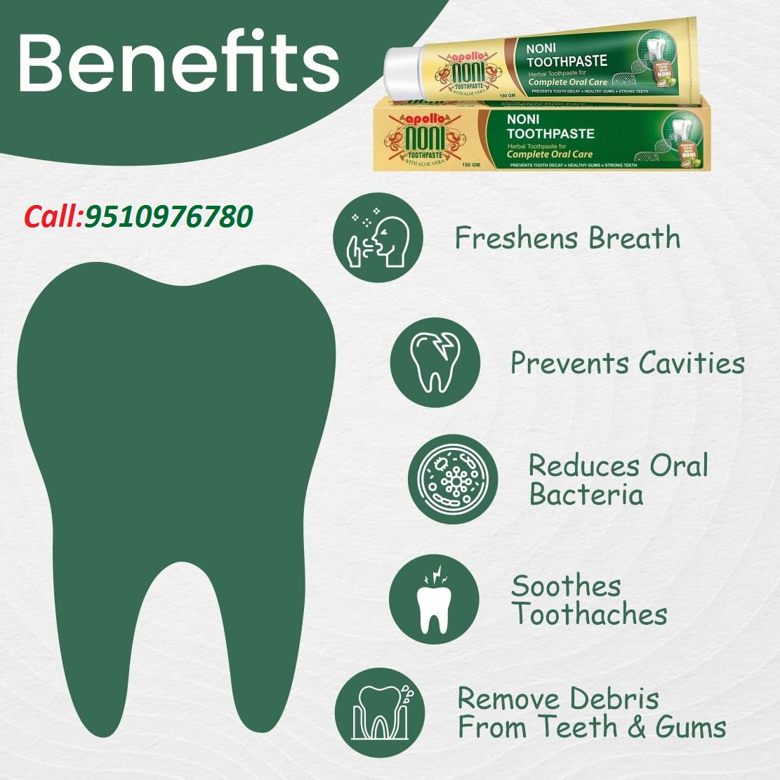 Apollo Noni With Aloevera Complete Oral Care Herbal Toothpas - Gujarat - Ahmedabad ID1518378 3