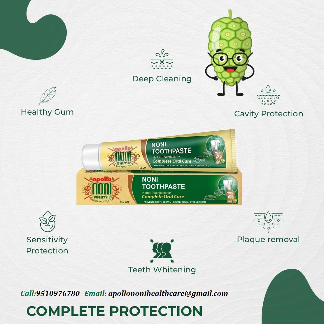 Apollo Noni With Aloevera Complete Oral Care Herbal Toothpas - Gujarat - Ahmedabad ID1518378 4