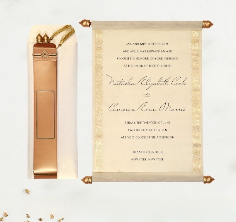 Elegant Scroll Wedding Invitations  Custom Scroll Cards  B - Texas - Dallas ID1608443 2