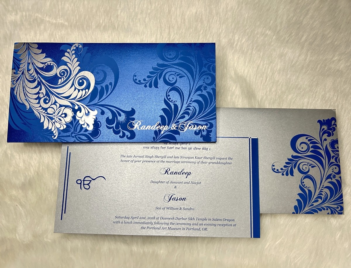 Punjabi  Sikh Wedding Cards  Elegant Invitations Online - New Jersey - Jersey City ID1598238 3