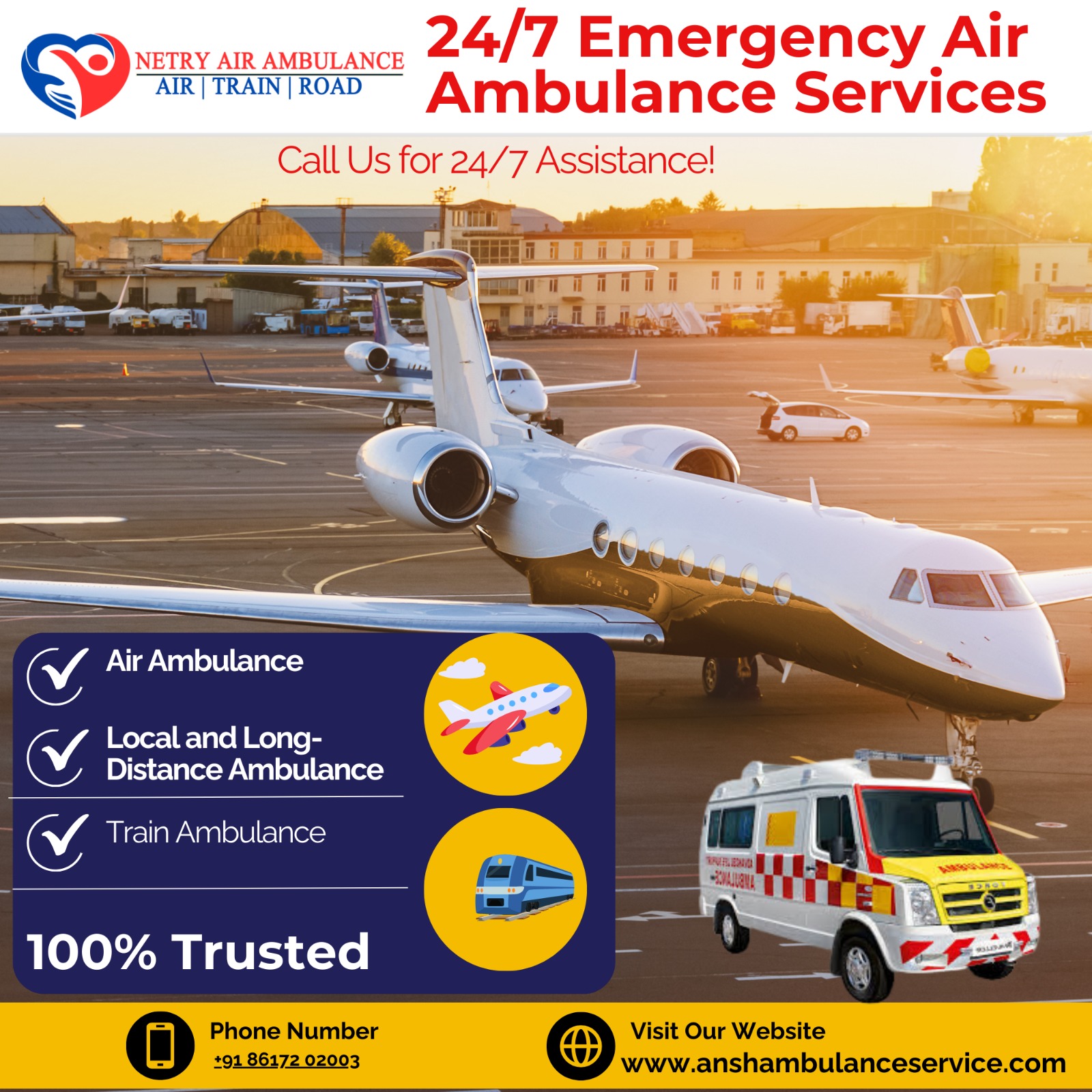 All the Valuable Facilities of Netry Air Ambulance Service i - West Bengal - Kolkata ID1586864